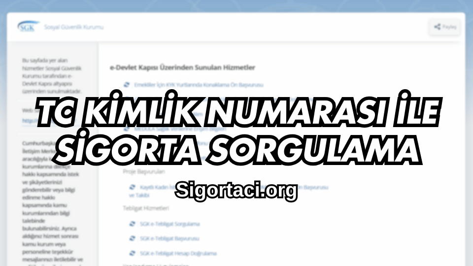 TC Kimlik Numarası ile Araç Sigorta Sorgulama Nasıl Yapılır?